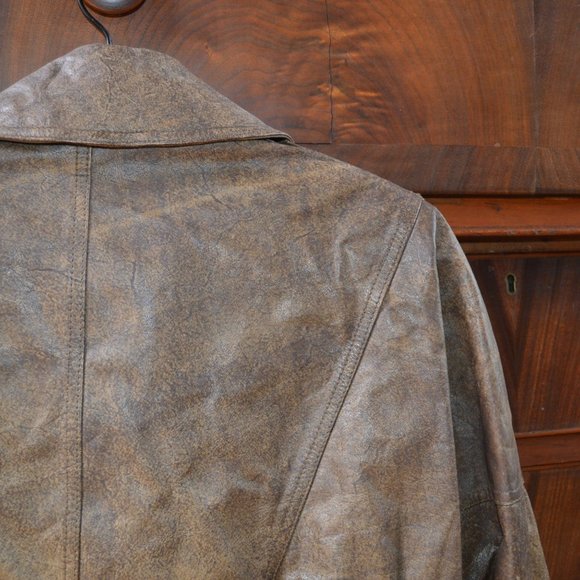 Jacket Vintage Leather Belted S - Picture 5 of 5